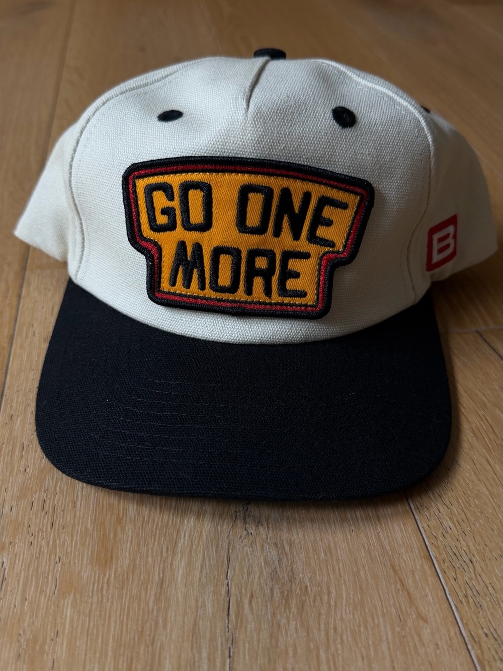 Go One More BPN Baseball Cap - Cream and Black